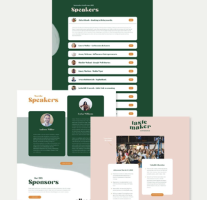 screenshots of the website design