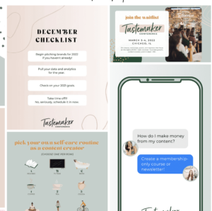 screen shot of multiple social media graphics