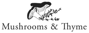 graphic logo of a mushroom and brand name